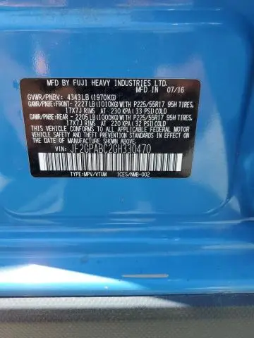 2016 SUBARU CROSSTREK PREMIUM  