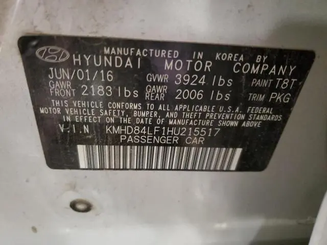 2017 HYUNDAI ELANTRA SE  