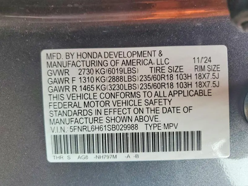 2025 HONDA ODYSSEY EXL  