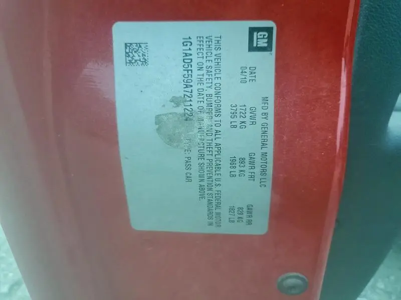 2010 CHEVROLET COBALT 1LT  