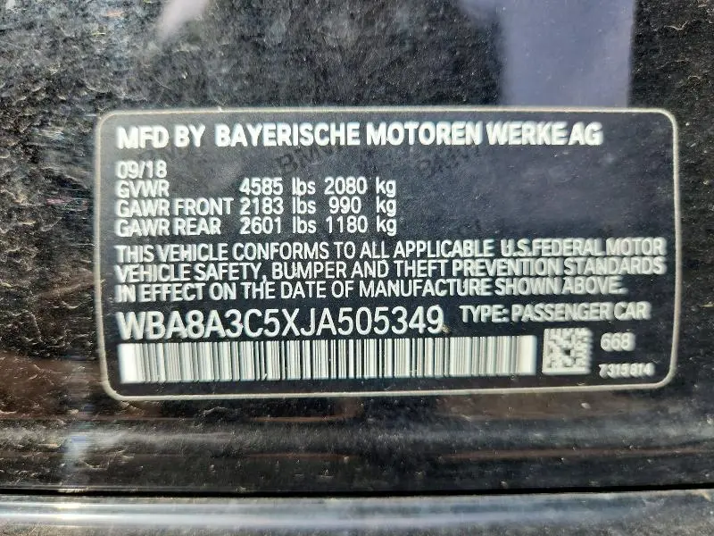 2018 BMW 320 XI  