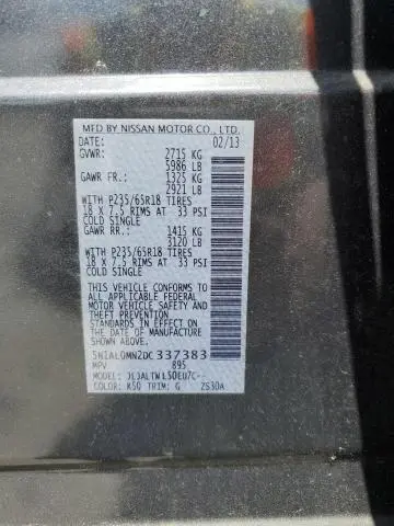 2013 INFINITI JX35   