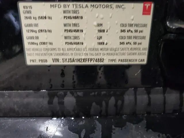 2015 TESLA MODEL S 85D  