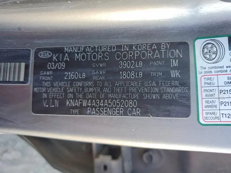 2010 KIA FORTE SX  
