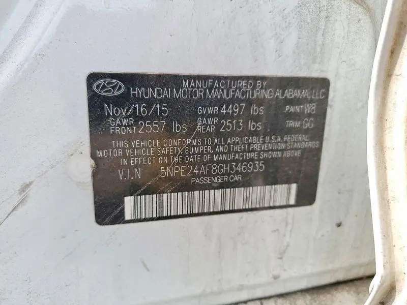 2016 HYUNDAI SONATA SE  