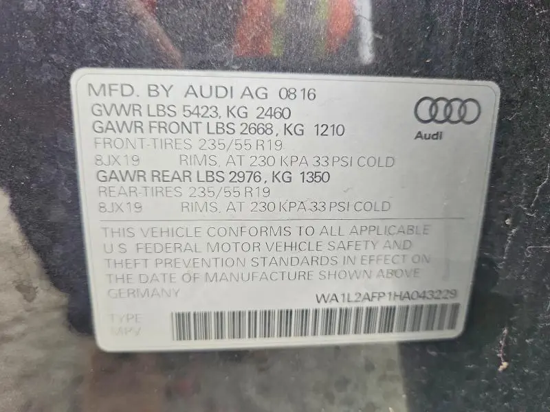 2017 AUDI Q5   