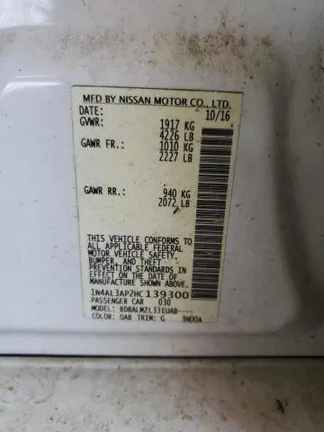 2017 NISSAN ALTIMA 2.5  