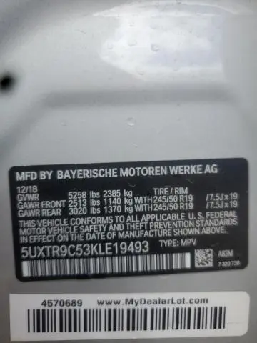 2019 BMW X3 XDRIVE30I  