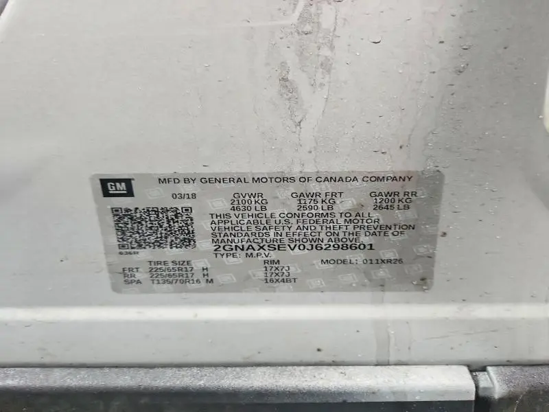 2018 CHEVROLET EQUINOX LT  