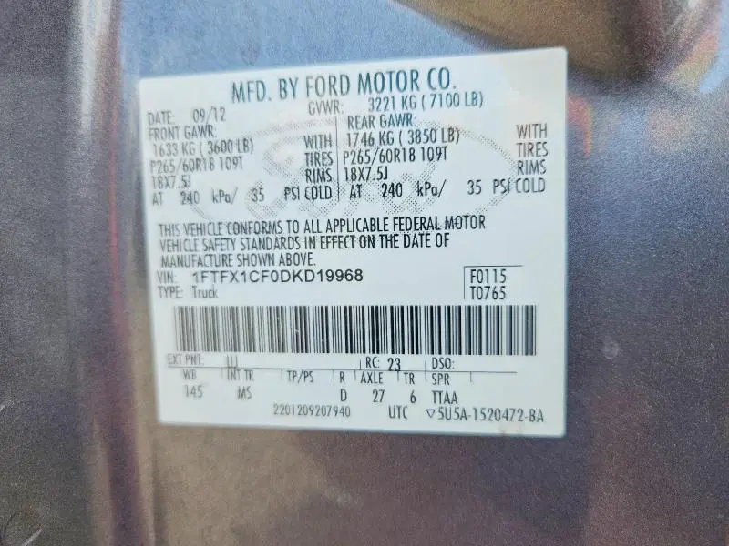 2014 FORD F150 SUPERCREW  