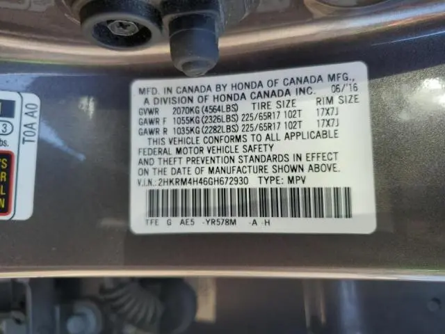 2016 HONDA CR-V SE  