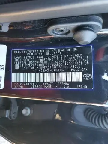 2021 TOYOTA CAMRY XSE  