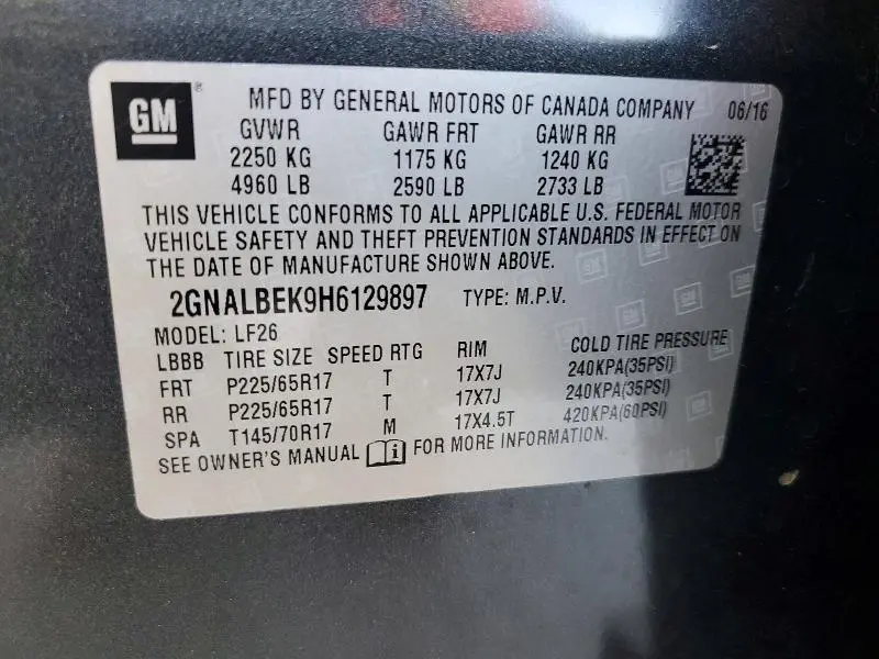 2017 CHEVROLET EQUINOX LS  