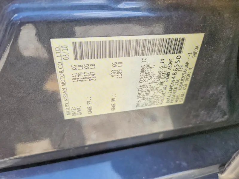2010 NISSAN ALTIMA 2.5  