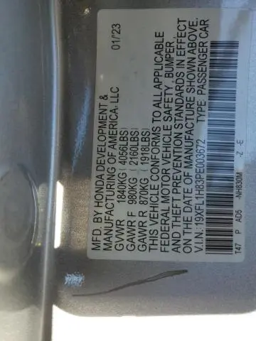 2023 HONDA CIVIC SPORT TOURING  