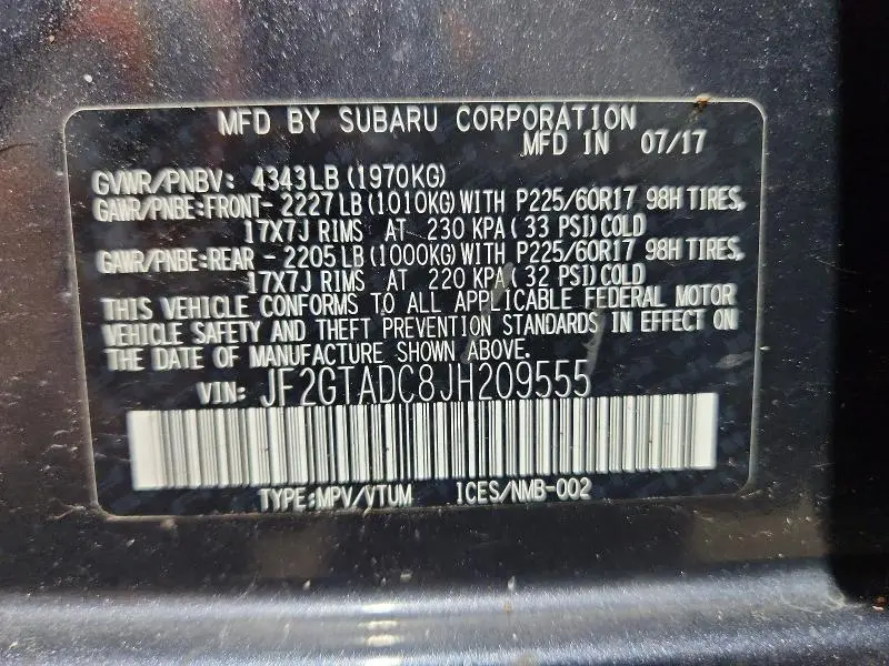 2018 SUBARU CROSSTREK PREMIUM  