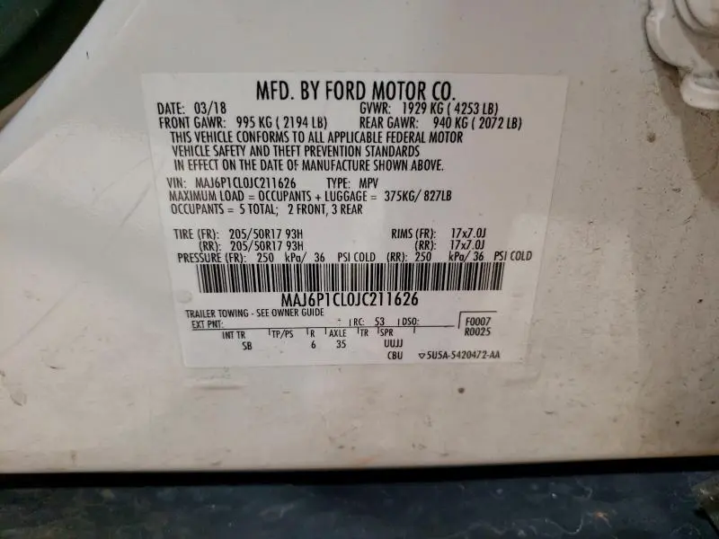 2018 FORD ECOSPORT SES  