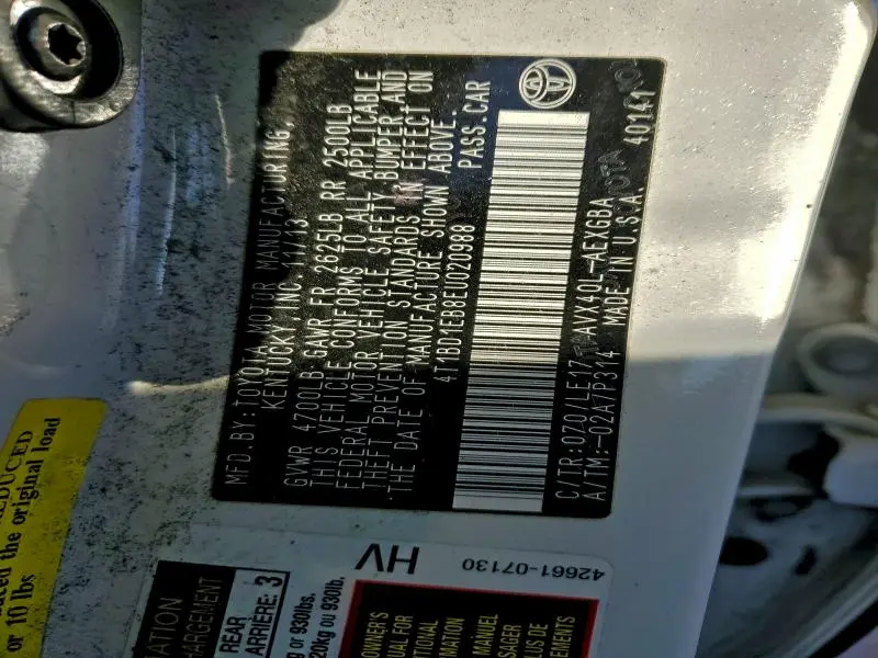 2014 TOYOTA AVALON HYBRID  