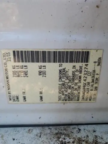 2016 NISSAN MAXIMA 3.5S  