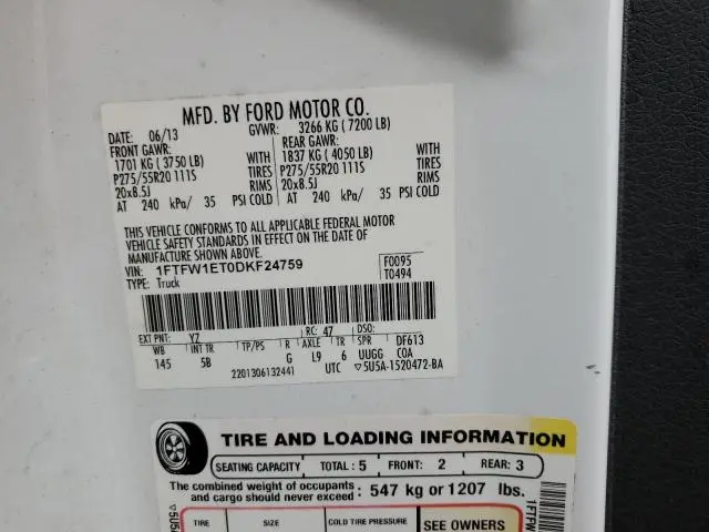 2013 FORD F150 SUPERCREW  