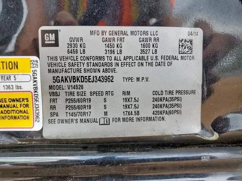 2014 BUICK ENCLAVE   