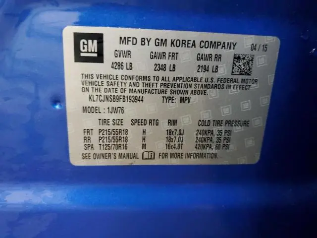 2015 CHEVROLET TRAX LTZ  