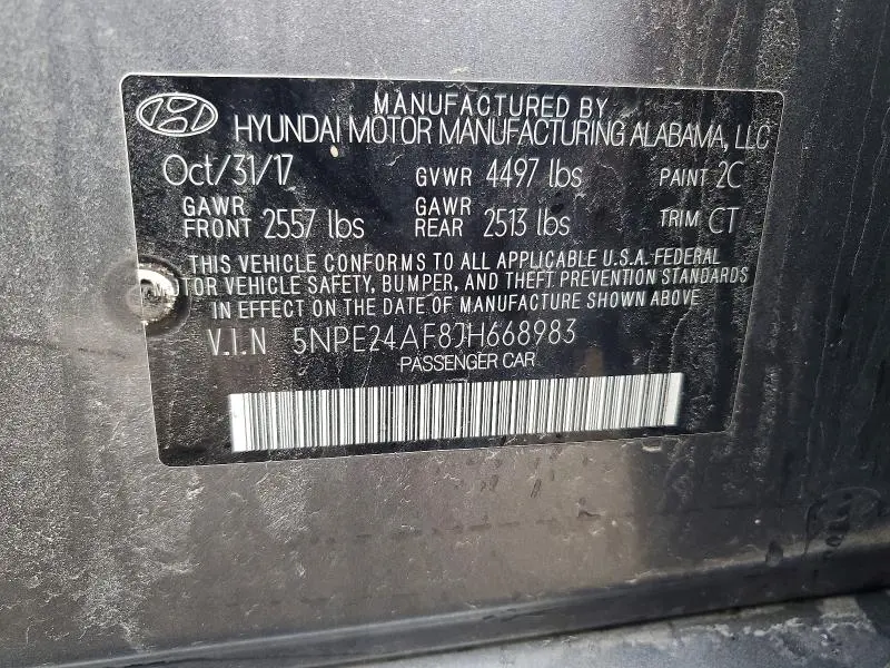 2018 HYUNDAI SONATA SE  