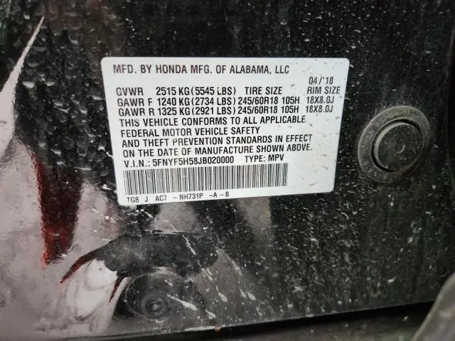 2018 HONDA PILOT EXL