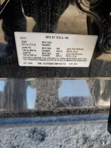 2021 TESLA MODEL Y   