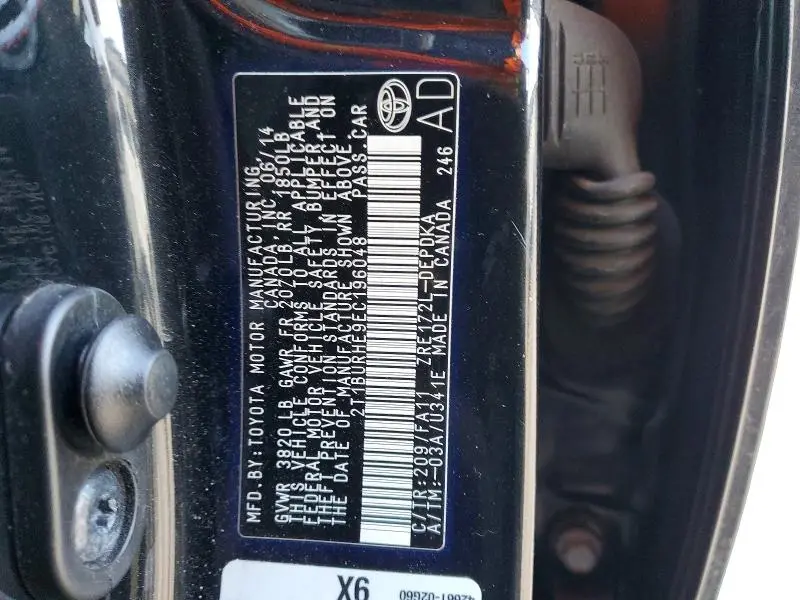 2014 TOYOTA COROLLA L  