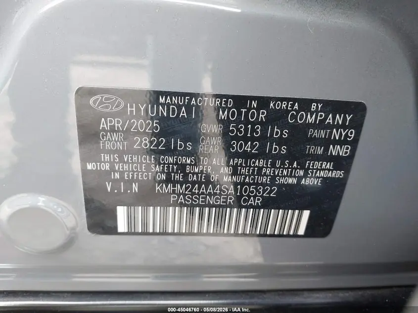 2025 HYUNDAI IONIQ 6 SE