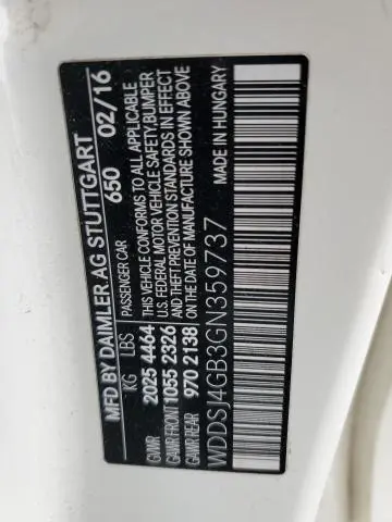 2016 MERCEDES-BENZ CLA 250 4MATIC  