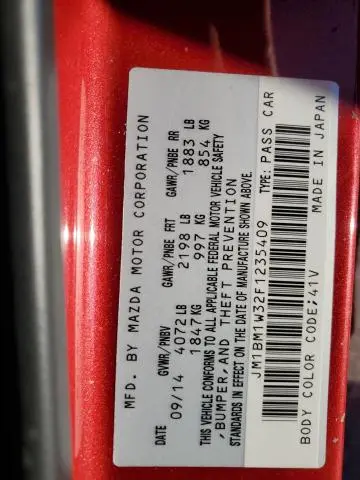 2015 MAZDA 3 GRAND TOURING  