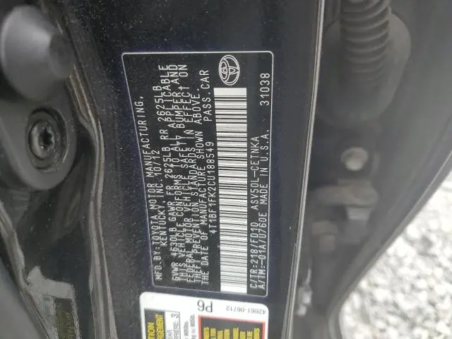 2012 TOYOTA CAMRY BASE  