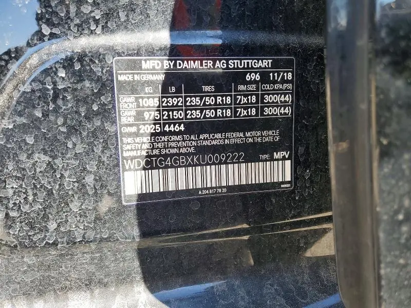 2019 MERCEDES-BENZ GLA 250 4MATIC  