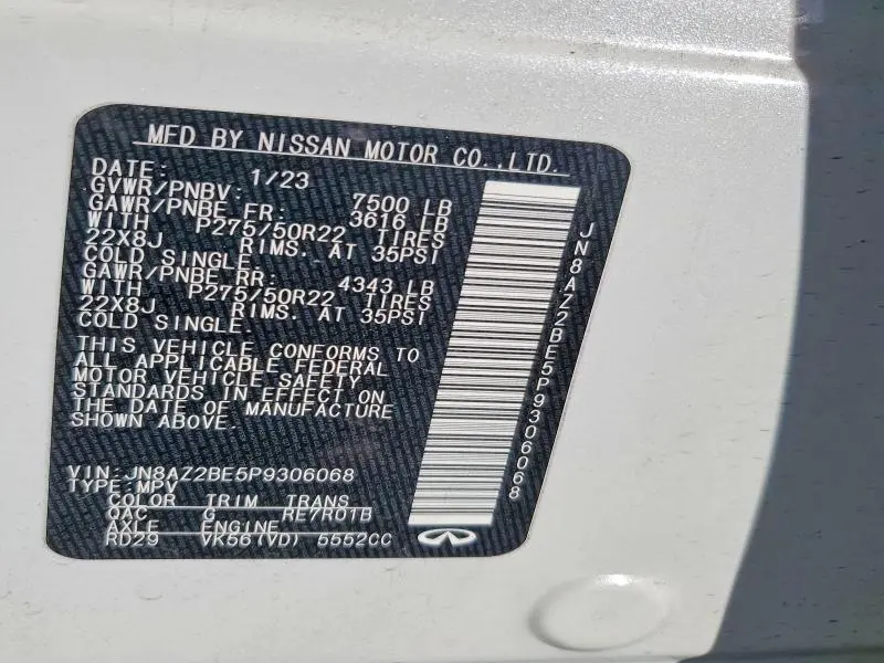 2023 INFINITI QX80 SENSORY  