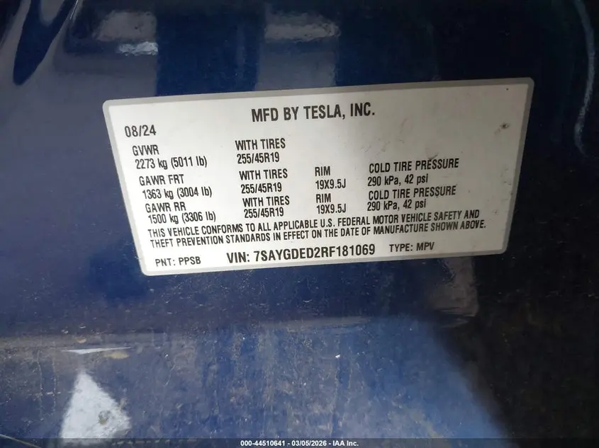 2024 TESLA MODEL Y LONG RANGE SINGLE MOTOR REAR-WHEEL DRIVE/RWD