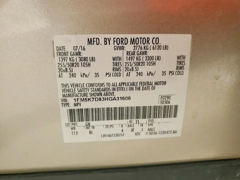 2017 FORD EXPLORER XLT  