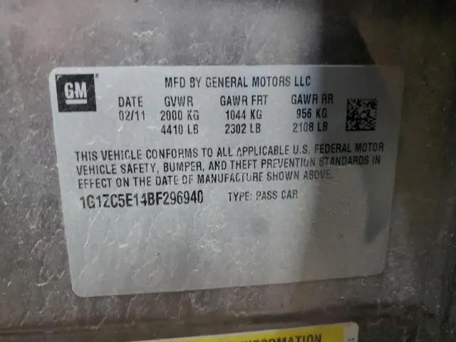 2011 CHEVROLET MALIBU 1LT  