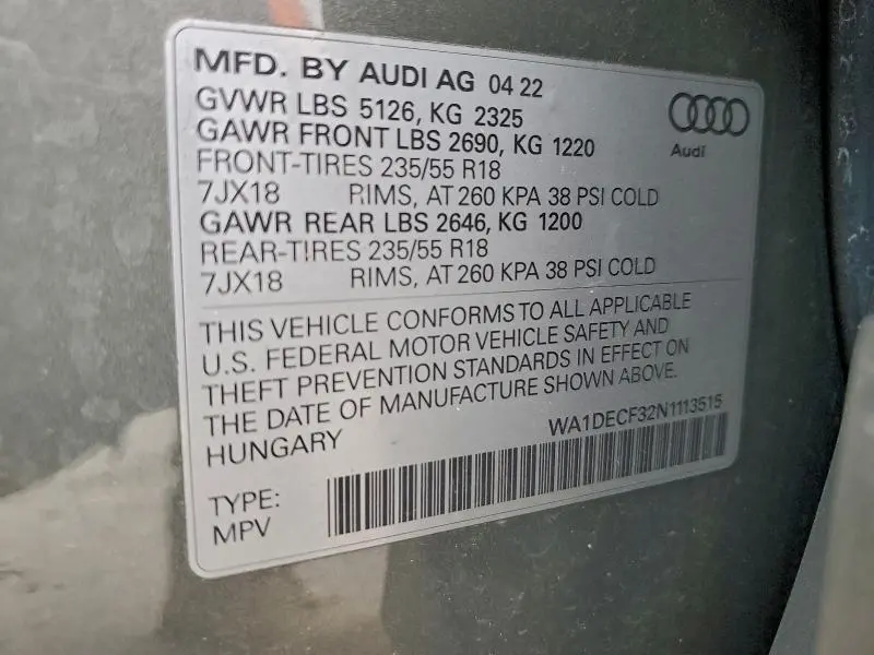 2022 AUDI Q3 PREMIUM S LINE 45  