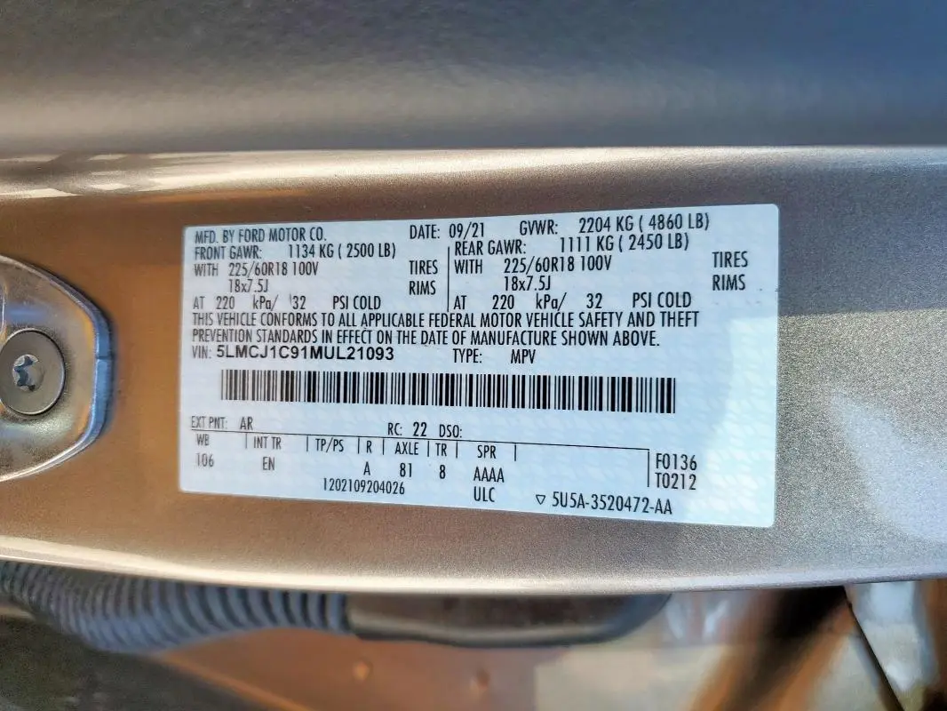 2021 LINCOLN CORSAIR   