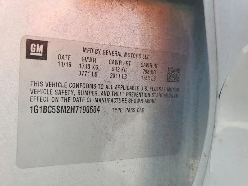 2017 CHEVROLET CRUZE LS  