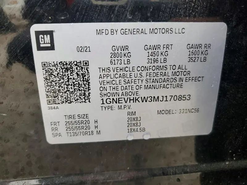 2021 CHEVROLET TRAVERSE LT  