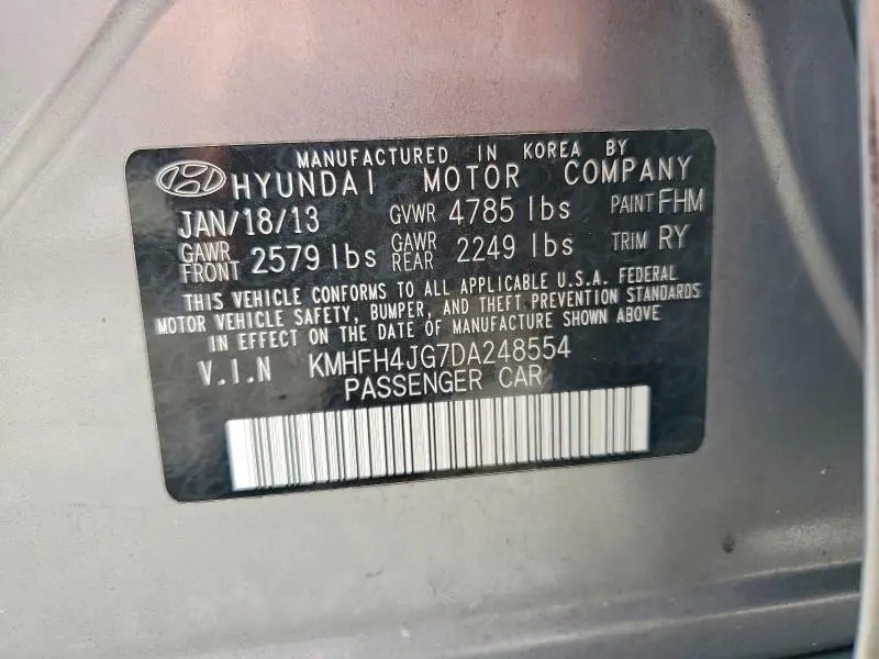 2013 HYUNDAI AZERA BASE  