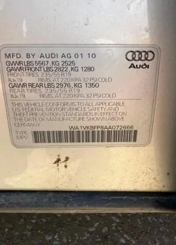2010 AUDI Q5 PRESTIGE  