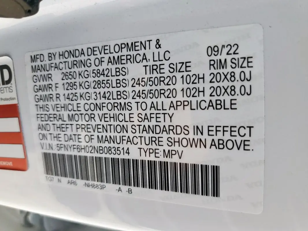 2022 HONDA PILOT ELITE  