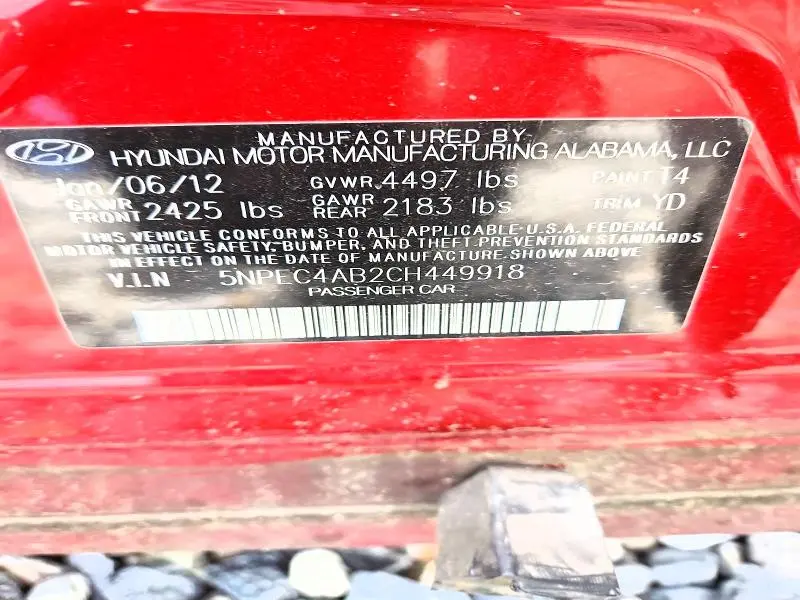 2012 HYUNDAI SONATA LIMITED 2.0T  