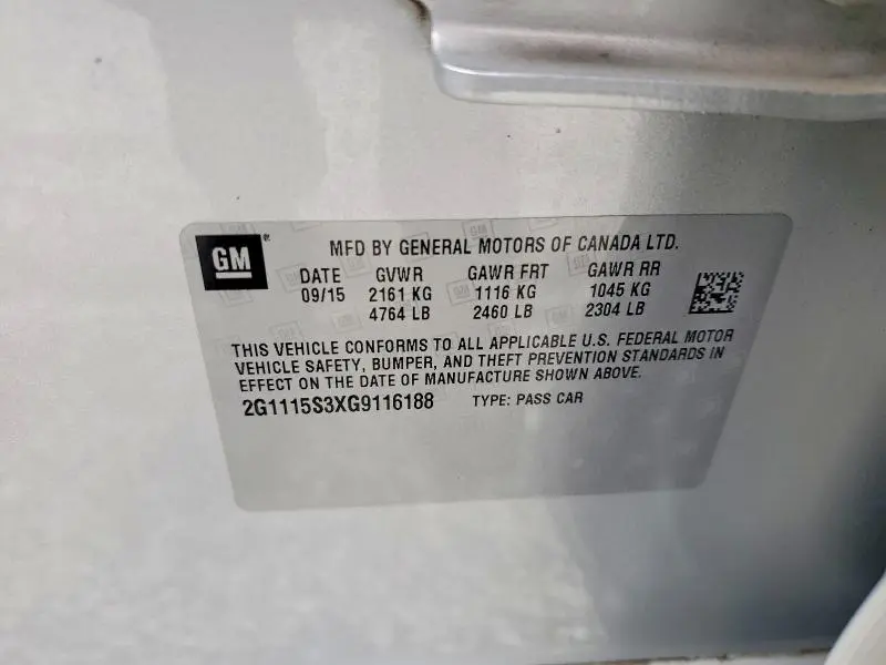 2016 CHEVROLET IMPALA LT  