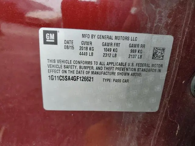 2016 CHEVROLET MALIBU LIMITED LT  