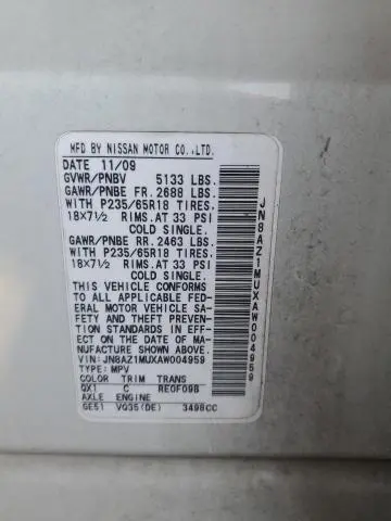 2010 NISSAN MURANO S  